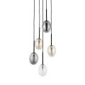 Ozdobna lampa PEARL wisząca, czarna podsufitka pięć szklanych kloszy 10844 TK Lighting