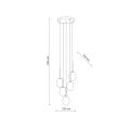 Ozdobna lampa PEARL wisząca, czarna podsufitka pięć szklanych kloszy 10844 TK Lighting