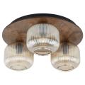 Sufitowa lampa SALVIA do klasycznego salonu, trzy szklane ryflowane klosze 11068 TK Lighting