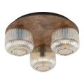 Sufitowa lampa SALVIA do klasycznego salonu, trzy szklane ryflowane klosze 11068 TK Lighting