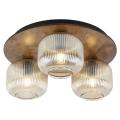 Sufitowa lampa SALVIA do klasycznego salonu, trzy szklane ryflowane klosze 11068 TK Lighting