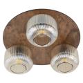 Sufitowa lampa SALVIA do klasycznego salonu, trzy szklane ryflowane klosze 11068 TK Lighting