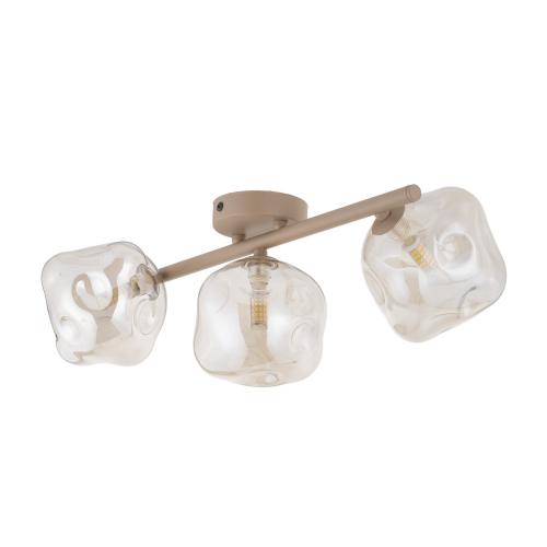 Lampa sufitowa SABIA LAVA z trzema szklanymi kloszami w stylu glamour 3xG9 do salonu - 11105
