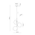 Lampa wisząca SABIA LAVA pionowa z trzema szklanymi kloszami nad stolik kawowy 3xG9 11107 TK Lighting