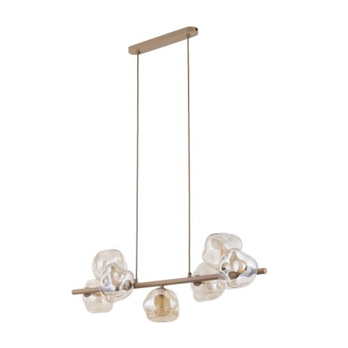 Stylowa lampa wisząca SABIA LAVA z siedmioma szklanymi kloszami na G9 11109 TK Lighting
