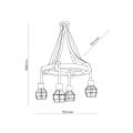 Loftowa lampa wisząca MOLINO, klatkowe druciane klosze, ozdobne liny 4xE27 6128 TK Lighting