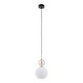 Pojedyncza lampa wisząca nad wyspę kuchenną, szklany dekoracyjny klosz SOPHIA COGNAC WHITE 1xE14 11590 TK Lighting