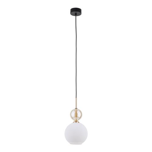 Pojedyncza lampa wisząca nad wyspę kuchenną, szklany dekoracyjny klosz SOPHIA COGNAC WHITE 1xE14 11590 TK Lighting