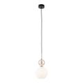 Pojedyncza lampa wisząca nad wyspę kuchenną, szklany dekoracyjny klosz SOPHIA COGNAC WHITE 1xE14 11590 TK Lighting