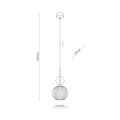 Pojedyncza lampa wisząca nad wyspę kuchenną, szklany dekoracyjny klosz SOPHIA COGNAC WHITE 1xE14 11590 TK Lighting