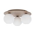 Lampa sufitowa na okrągłej rozecie z białymi kloszami idealna do nowoczesnej sypialni VIRLO WHITE 3xE14 11078 TK Lighting