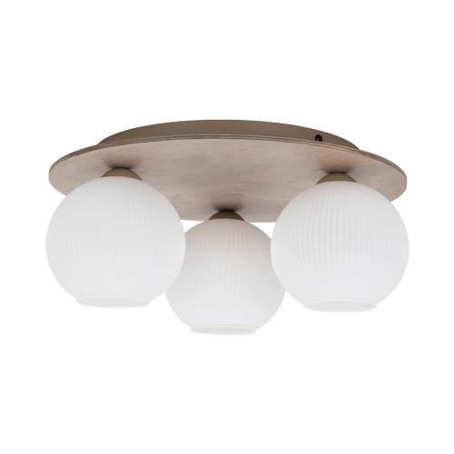 Lampa sufitowa na okrągłej rozecie z białymi kloszami idealna do nowoczesnej sypialni VIRLO WHITE 3xE14 11078 TK Lighting