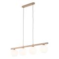 Stylowa lampa wisząca z czterema mlecznymi, ryflowanymi kloszami na belce VIRLO WHITE 4xE14 11080 TK Lighting