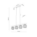 Stylowa lampa wisząca z czterema mlecznymi, ryflowanymi kloszami na belce VIRLO WHITE 4xE14 11080 TK Lighting