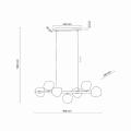 Stylowa lampa wisząca SABIA LAVA z siedmioma szklanymi kloszami na G9 11109 TK Lighting