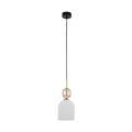 Lampa wisząca do salonu w stylu glamour, szklany ryflowany klosz dekoracyjny SOPHIA COGNAC WHITE 1xE14 11020 TK Lighting