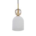 Lampa wisząca do salonu w stylu glamour, szklany ryflowany klosz dekoracyjny SOPHIA COGNAC WHITE 1xE14 11020 TK Lighting