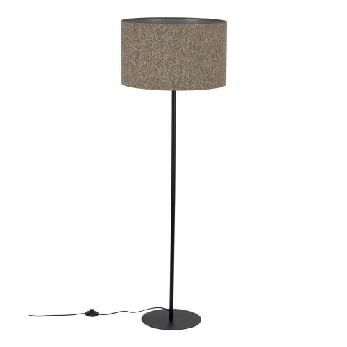 Lampa podłogowa na okrągłej podstawie z kolorowym abażurem i włącznikiem nożnym VELLUM BLACK MULTICOLOR 1xE27 16167 TK Lighting