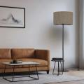Lampa podłogowa na okrągłej podstawie z kolorowym abażurem i włącznikiem nożnym VELLUM BLACK MULTICOLOR 1xE27 16167 TK Lighting