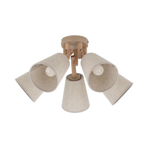 5-ramienna lampa sufitowa z pięcioma nianymi abażurami w kształcie ściętych stożków VAIO SABIA 5xE27 11606 TK Lighting