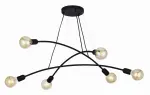 Czarna lampa wisząca w stylu industrialnym bez kloszy - do salonu lub sypialni 6xE27 HELIX - 2726