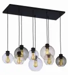 Stylowa lampa wisząca ze szklanymi kulistymi kloszami w różnych kolorach - lampa wisząca do jadalni nad stół 8xE27 CUBUS - 2834