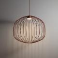 Lampa wisząca z drucianym, kulistym kloszem w kolorze ceglastym do jadalni SPHERA M BRICK 1xGX53 11305 TK Lighting