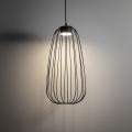 Stylowa, czarna lampa wisząca z  drucianym kloszem klatką do salonu SPHERA S 1xGX53 11307 TK Lighting