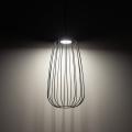 Stylowa, czarna lampa wisząca z  drucianym kloszem klatką do salonu SPHERA S 1xGX53 11307 TK Lighting