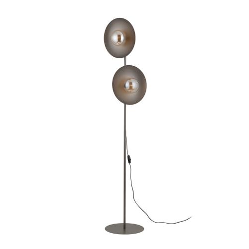 Lampa podłogowa brązowa do loftowych wnętrz, dwa klosze SLATE NEW BROWN GLASS 2xG9 16190 TK Lighting
