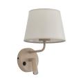 Stylowa lampa ścienna w stylu skandynawskim do sypialni, kinkiet na dwa źródła światła + włącznik MAJA SABIA 1xE27 + 1xG9 - 11596