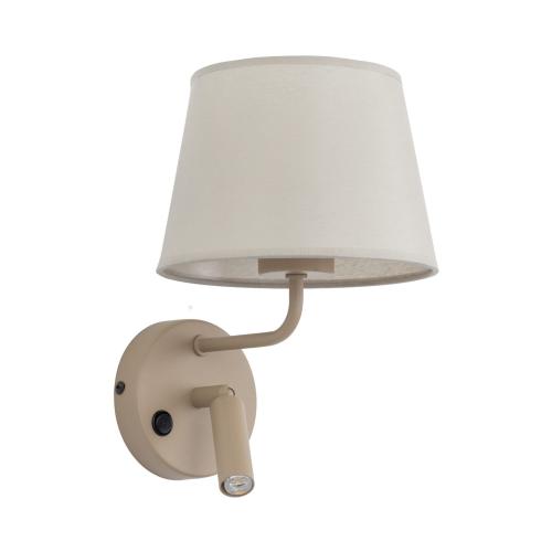 Stylowa lampa ścienna w stylu skandynawskim do sypialni, kinkiet na dwa źródła światła + włącznik MAJA SABIA 1xE27 + 1xG9 - 11596