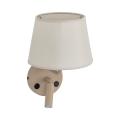 Stylowa lampa ścienna w stylu skandynawskim do sypialni, kinkiet na dwa źródła światła + włącznik MAJA SABIA 1xE27 + 1xG9 - 11596