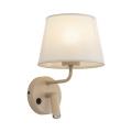 Stylowa lampa ścienna w stylu skandynawskim do sypialni, kinkiet na dwa źródła światła + włącznik MAJA SABIA 1xE27 + 1xG9 - 11596