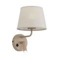 Stylowa lampa ścienna w stylu skandynawskim do sypialni, kinkiet na dwa źródła światła + włącznik MAJA SABIA 1xE27 + 1xG9 - 11596