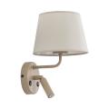 Stylowa lampa ścienna w stylu skandynawskim do sypialni, kinkiet na dwa źródła światła + włącznik MAJA SABIA 1xE27 + 1xG9 - 11596