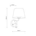 Stylowa lampa ścienna w stylu skandynawskim do sypialni, kinkiet na dwa źródła światła + włącznik MAJA SABIA 1xE27 + 1xG9 - 11596