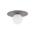 Lampa sufitowa z dekoracyjnym, brązowym talerzykiem i białym kloszem do salonu PIXI NEW BROWN 1xG9 11335 TK Lighting
