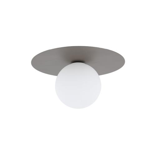 Lampa sufitowa z dekoracyjnym, brązowym talerzykiem i białym kloszem do salonu PIXI NEW BROWN 1xG9 11335 TK Lighting