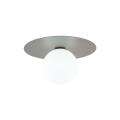 Lampa sufitowa z dekoracyjnym, brązowym talerzykiem i białym kloszem do salonu PIXI NEW BROWN 1xG9 11335 TK Lighting