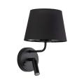 Czarny kinkiet z włącznikiem i dodatkowym ramieniem do czytania do sypialni MAJA BLACK 1xE27 / 1xG9 11392 TK Lighting
