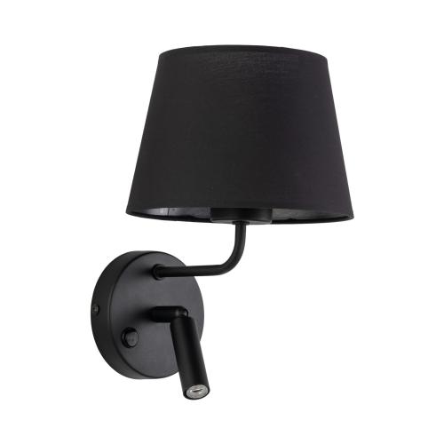 Czarny kinkiet z włącznikiem i dodatkowym ramieniem do czytania do sypialni MAJA BLACK 1xE27 / 1xG9 11392 TK Lighting