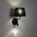 Czarny kinkiet z włącznikiem i dodatkowym ramieniem do czytania do sypialni MAJA BLACK 1xE27 / 1xG9 11392 TK Lighting