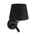 Czarny kinkiet z włącznikiem i dodatkowym ramieniem do czytania do sypialni MAJA BLACK 1xE27 / 1xG9 11392 TK Lighting