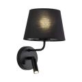 Czarny kinkiet z włącznikiem i dodatkowym ramieniem do czytania do sypialni MAJA BLACK 1xE27 / 1xG9 11392 TK Lighting