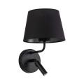 Czarny kinkiet z włącznikiem i dodatkowym ramieniem do czytania do sypialni MAJA BLACK 1xE27 / 1xG9 11392 TK Lighting