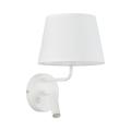 Biały kinkiet z włącznikiem i dodatkowym ramieniem do czytania do sypialni MAJA WHITE 1xE27 / 1xG9 11393 TK Lighting