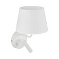 Biały kinkiet z włącznikiem i dodatkowym ramieniem do czytania do sypialni MAJA WHITE 1xE27 / 1xG9 11393 TK Lighting
