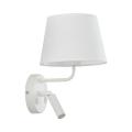 Biały kinkiet z włącznikiem i dodatkowym ramieniem do czytania do sypialni MAJA WHITE 1xE27 / 1xG9 11393 TK Lighting