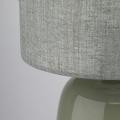 Stylowa lampa stołowa z zieloną, szklaną podstawą i lnianym abażurem MELODY OLIVE 1xE27 16183 TK Lighting